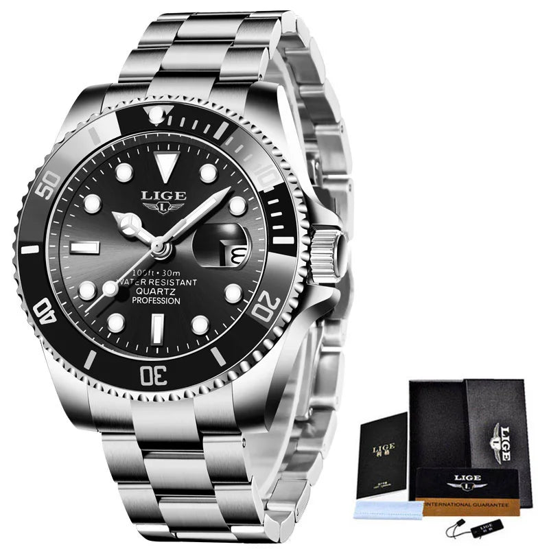 LIGE Luxury Diver Quartz Watch