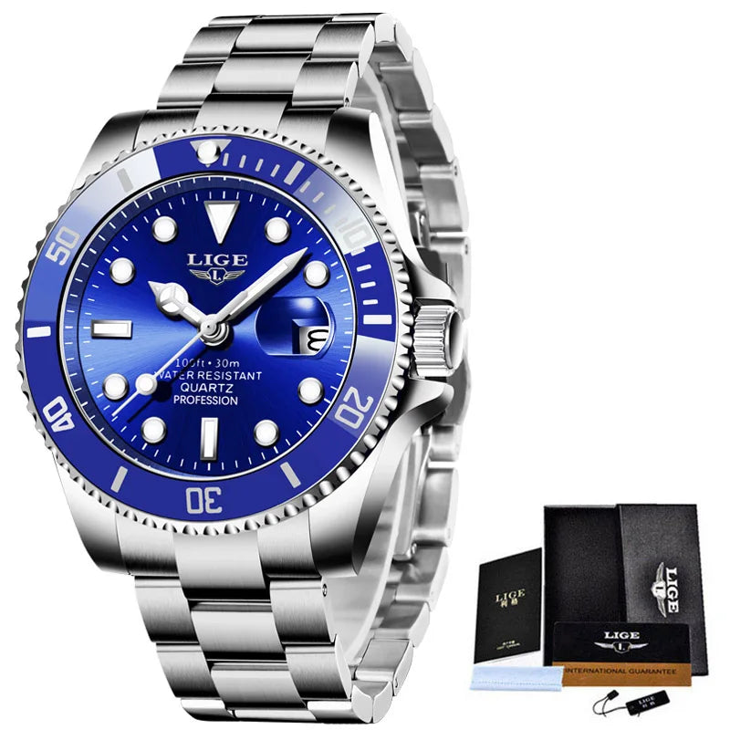 LIGE Luxury Diver Quartz Watch