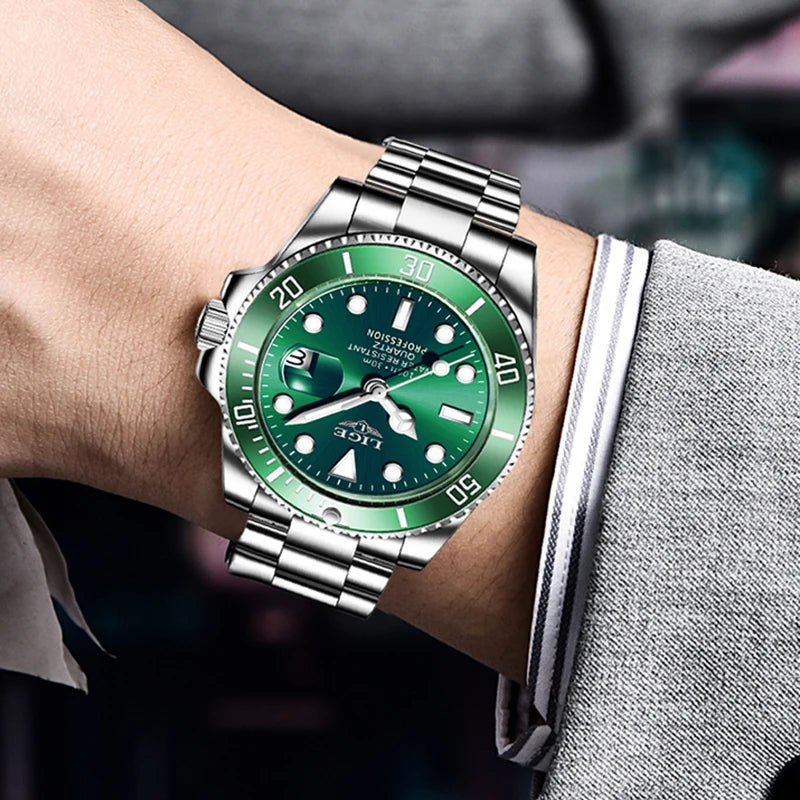 LIGE Luxury Diver Quartz Watch