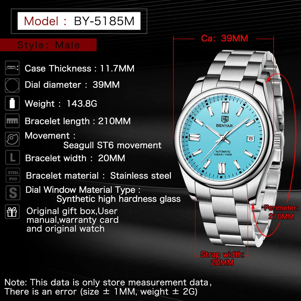 BENYAR Automatic Stainless Steel Diver Watch