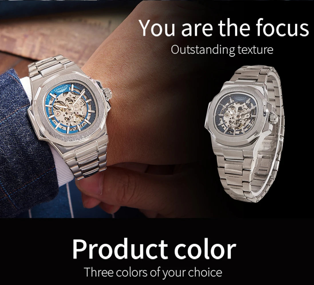 LONGLUX Irregular Skeleton Mechanical Watch