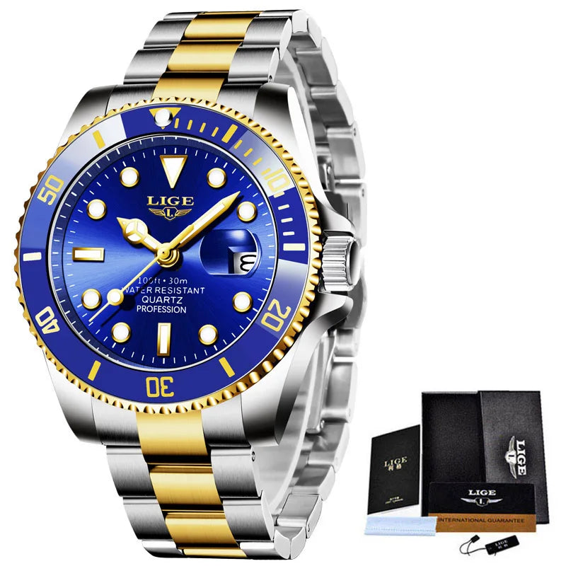 LIGE Luxury Diver Quartz Watch
