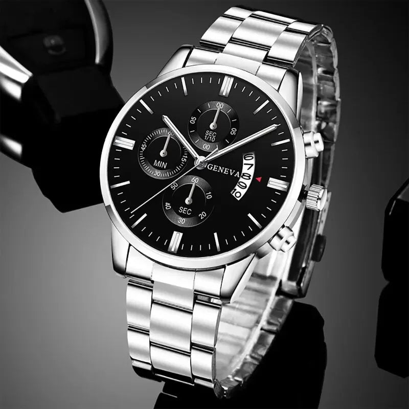 RUNERR Silver Stainless Steel Quartz Watch