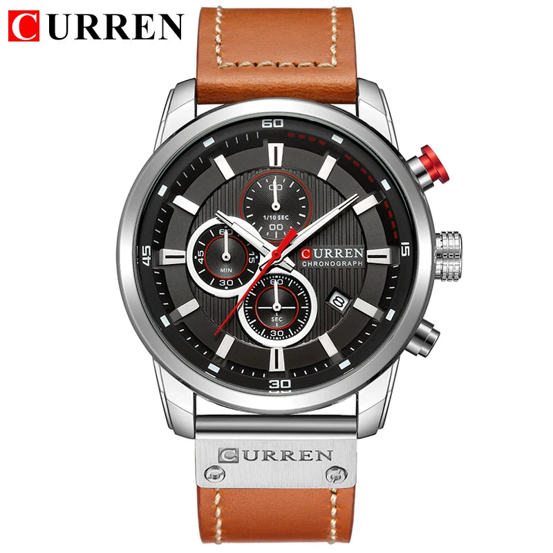 CURREN Chronograph Leather Sport Watch