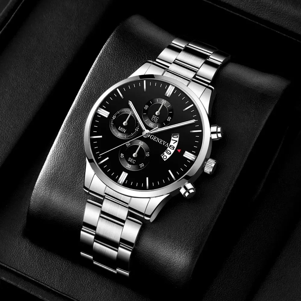 RUNERR Silver Stainless Steel Quartz Watch