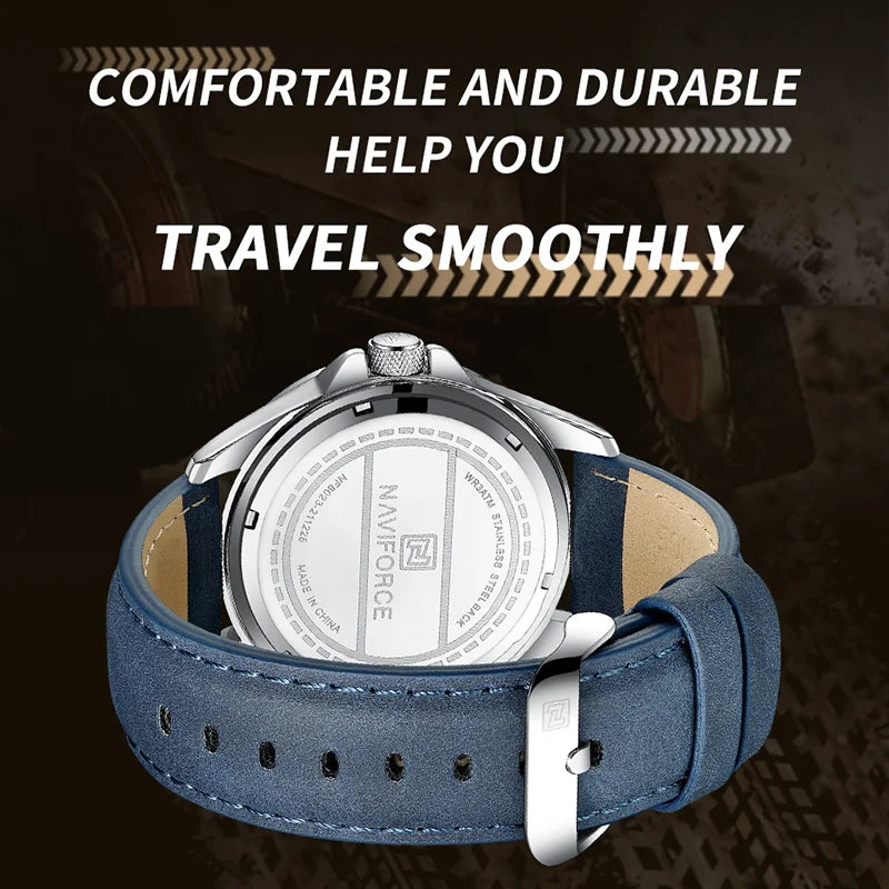 NAVIFORCE Men’s Leather Sport Watch