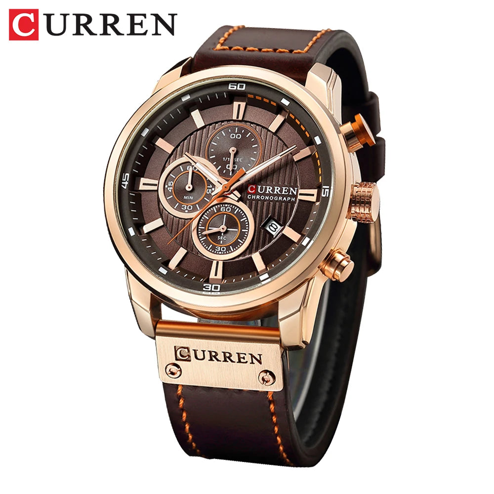 CURREN Chronograph Leather Sport Watch