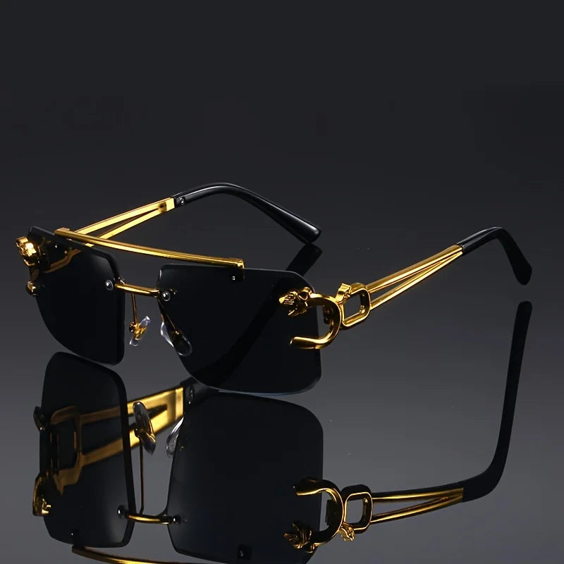 Vintage Golden Frameless Sunglasses