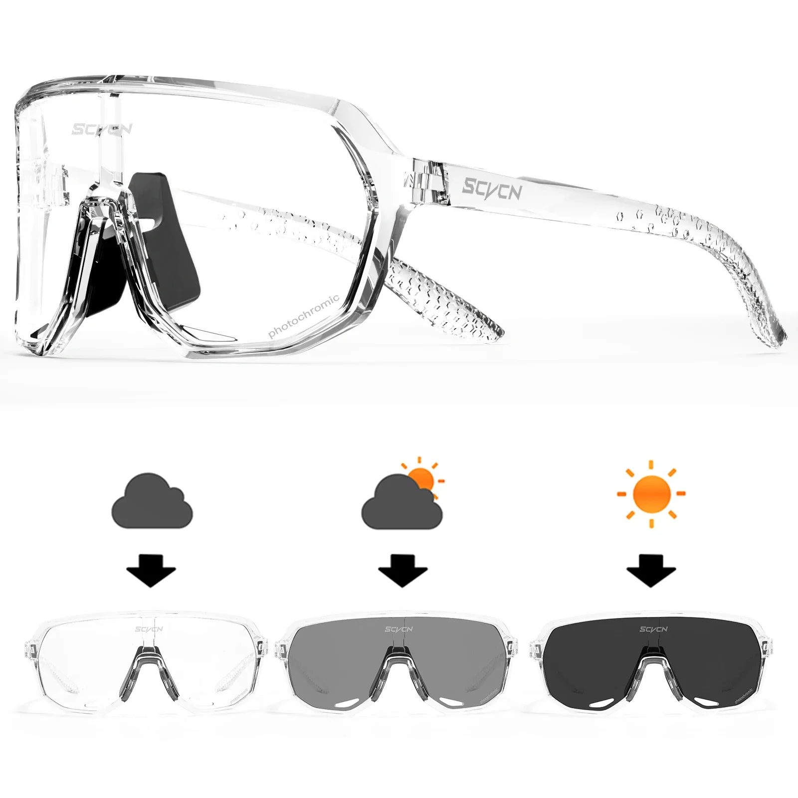 SCVCN Photochromic Cycling Sunglasses