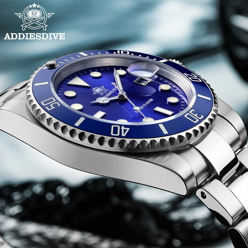 ADDIESDIVE Stainless Steel Business Diver Watch