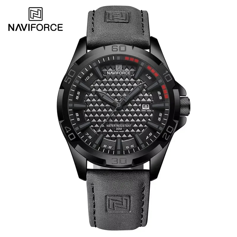 NAVIFORCE Men’s Leather Sport Watch