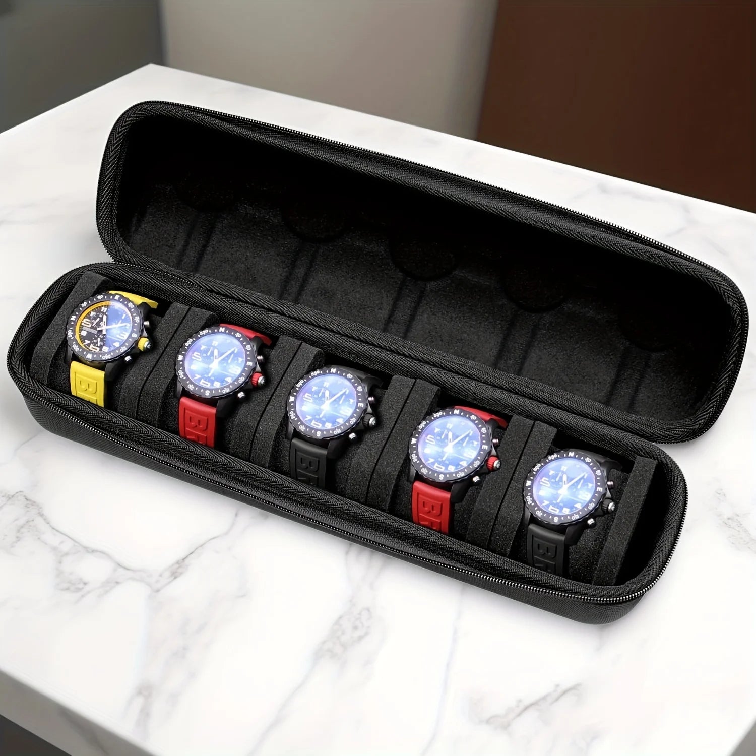 5-Slot Hard Shell Watch Case