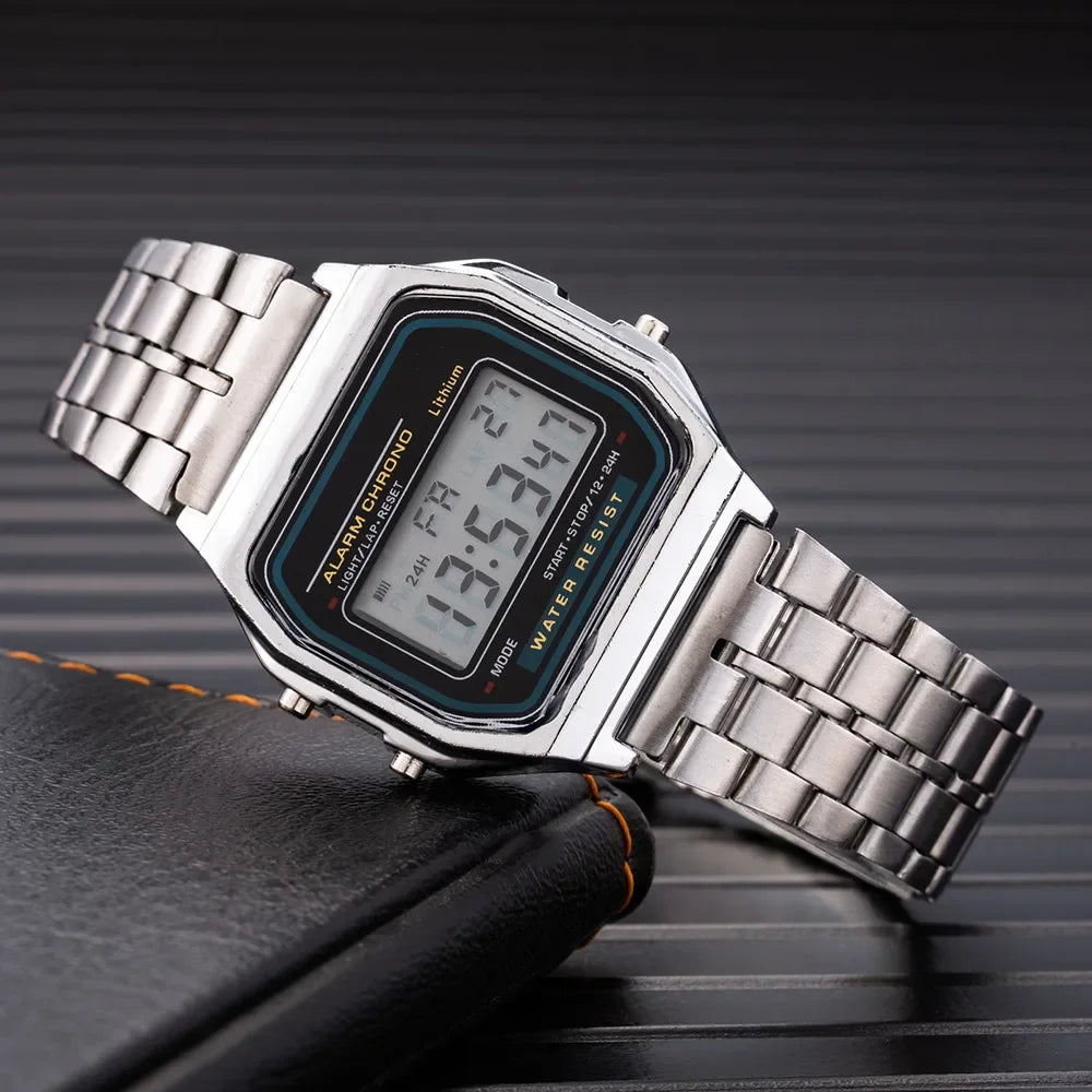JBAILI Stainless Steel LED Digital Watch