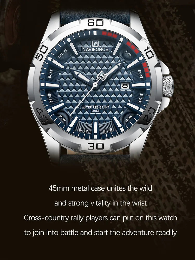 NAVIFORCE Men’s Leather Sport Watch