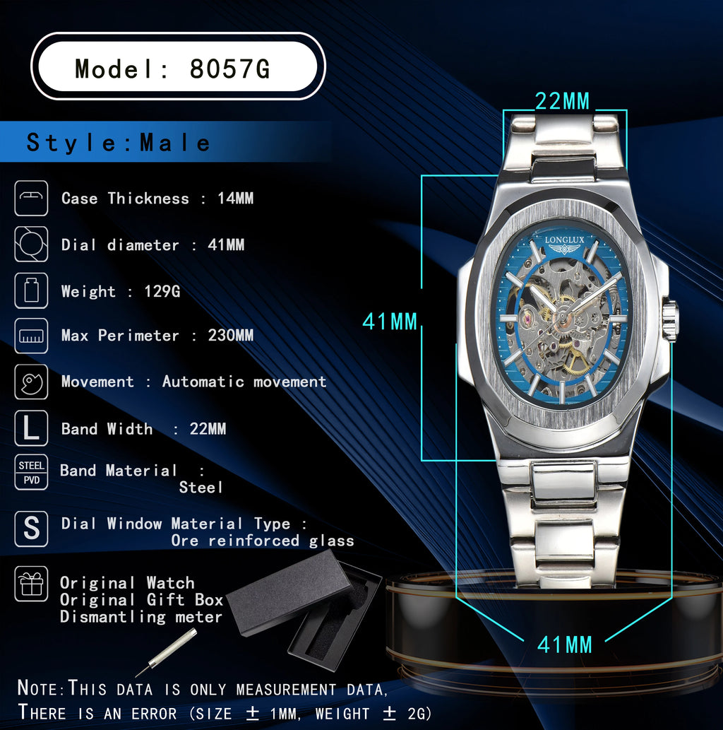 LONGLUX Irregular Skeleton Mechanical Watch
