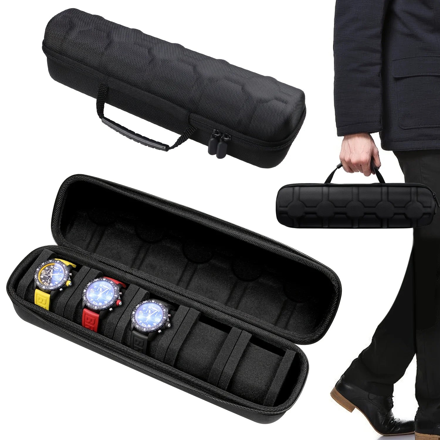 5-Slot Hard Shell Watch Case