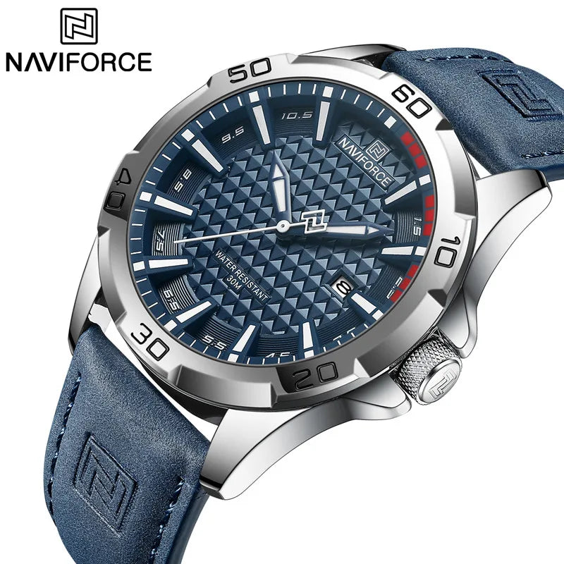 NAVIFORCE Men’s Leather Sport Watch