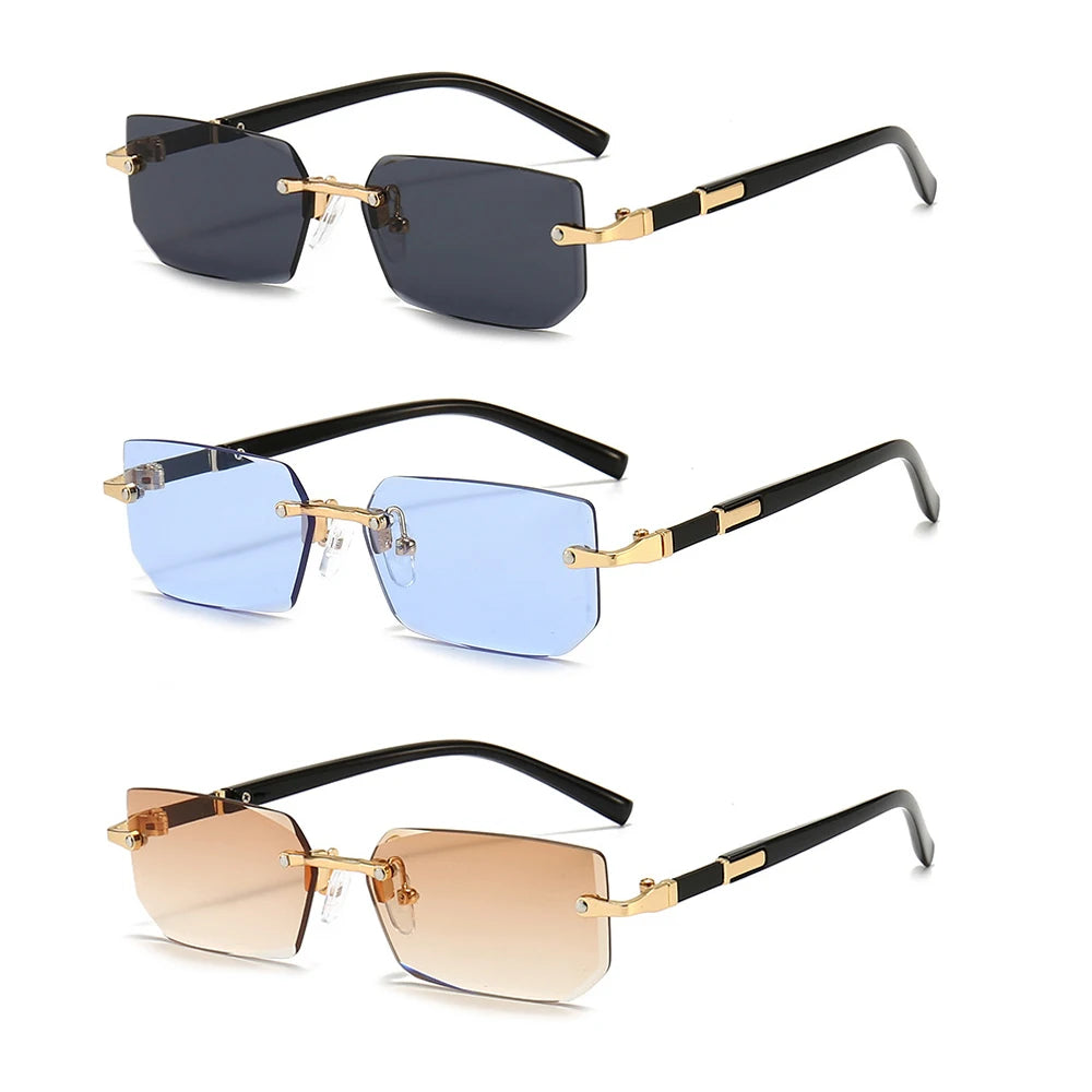 Rimless Rectangle Fashion Sunglasses