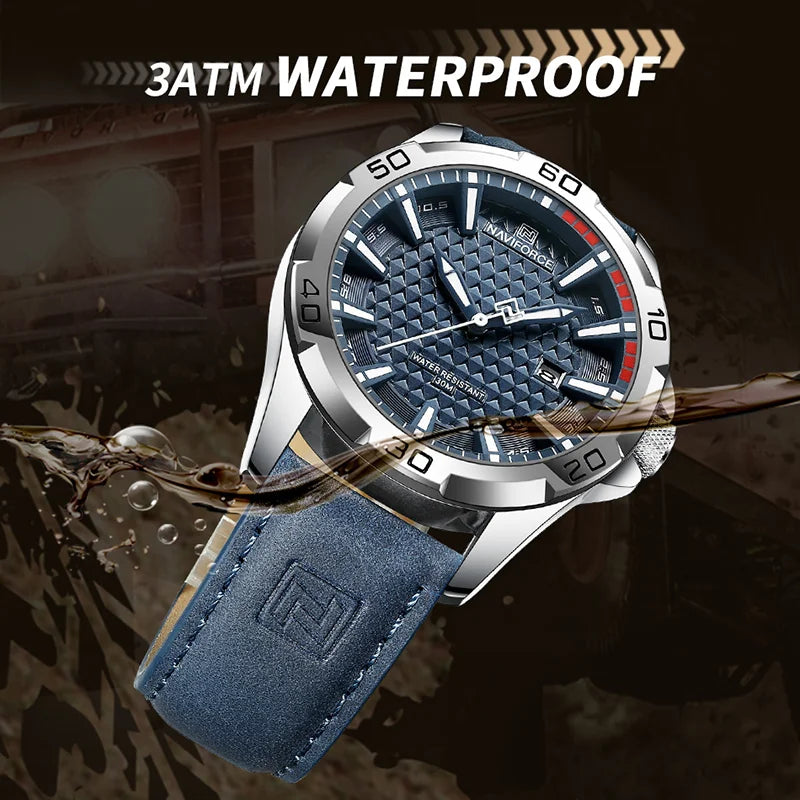 NAVIFORCE Men’s Leather Sport Watch