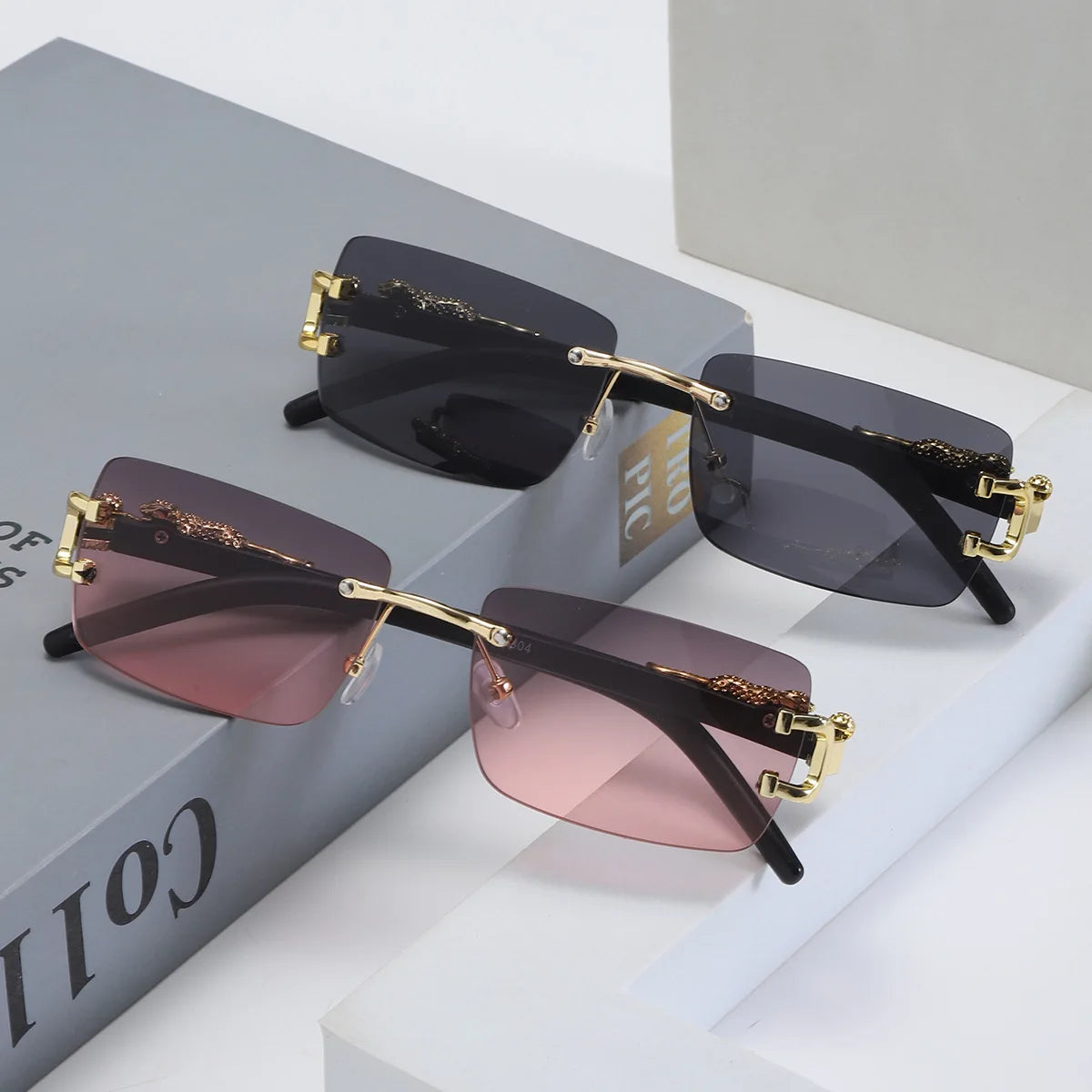 Frameless Rectangular Fashion Sunglasses
