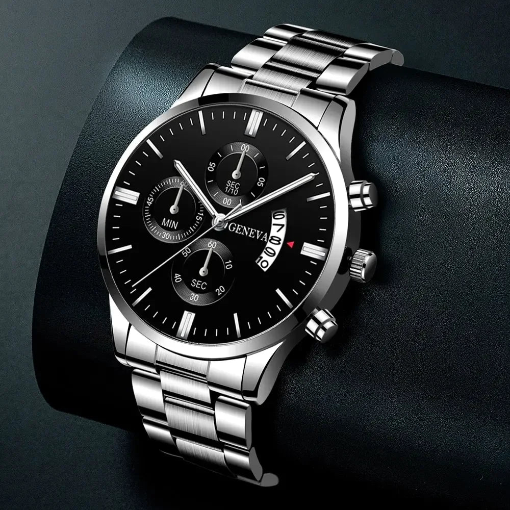 RUNERR Silver Stainless Steel Quartz Watch