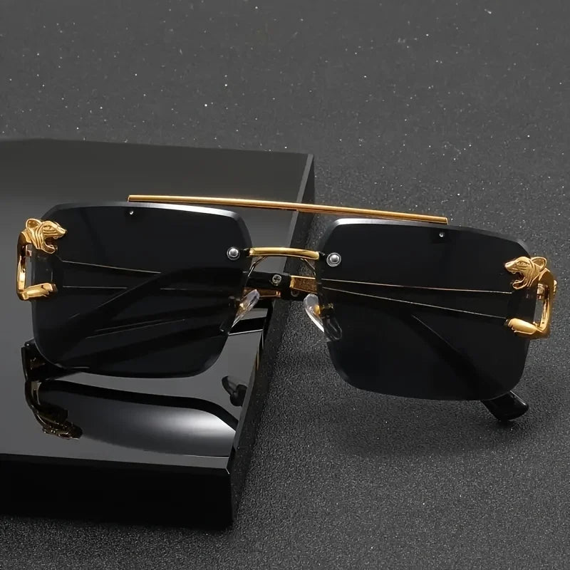 Vintage Golden Frameless Sunglasses