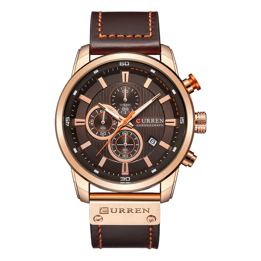 CURREN Chronograph Leather Sport Watch