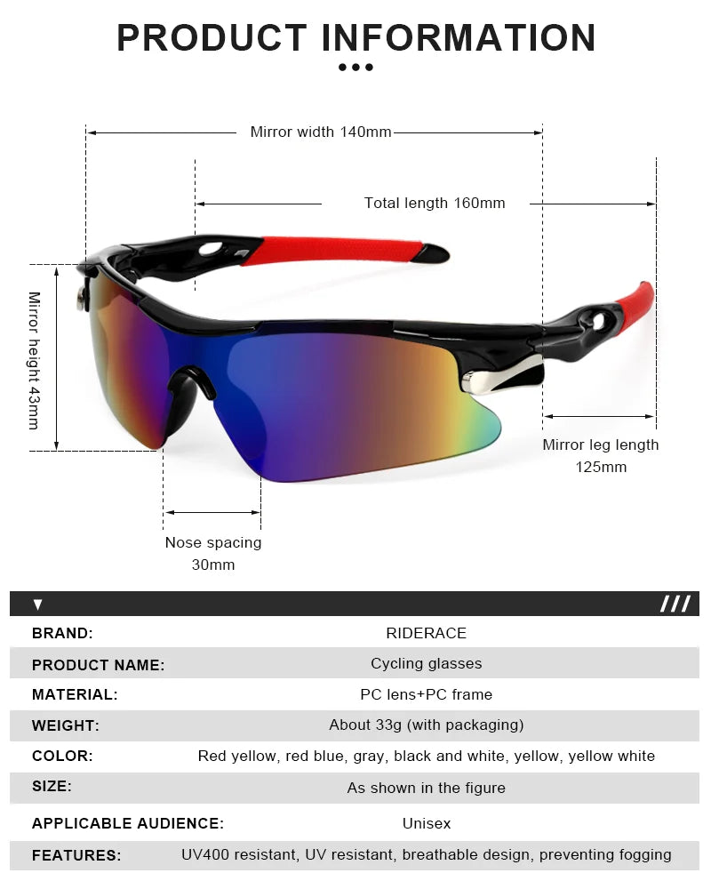Riderace Cycling Sport Sunglasses