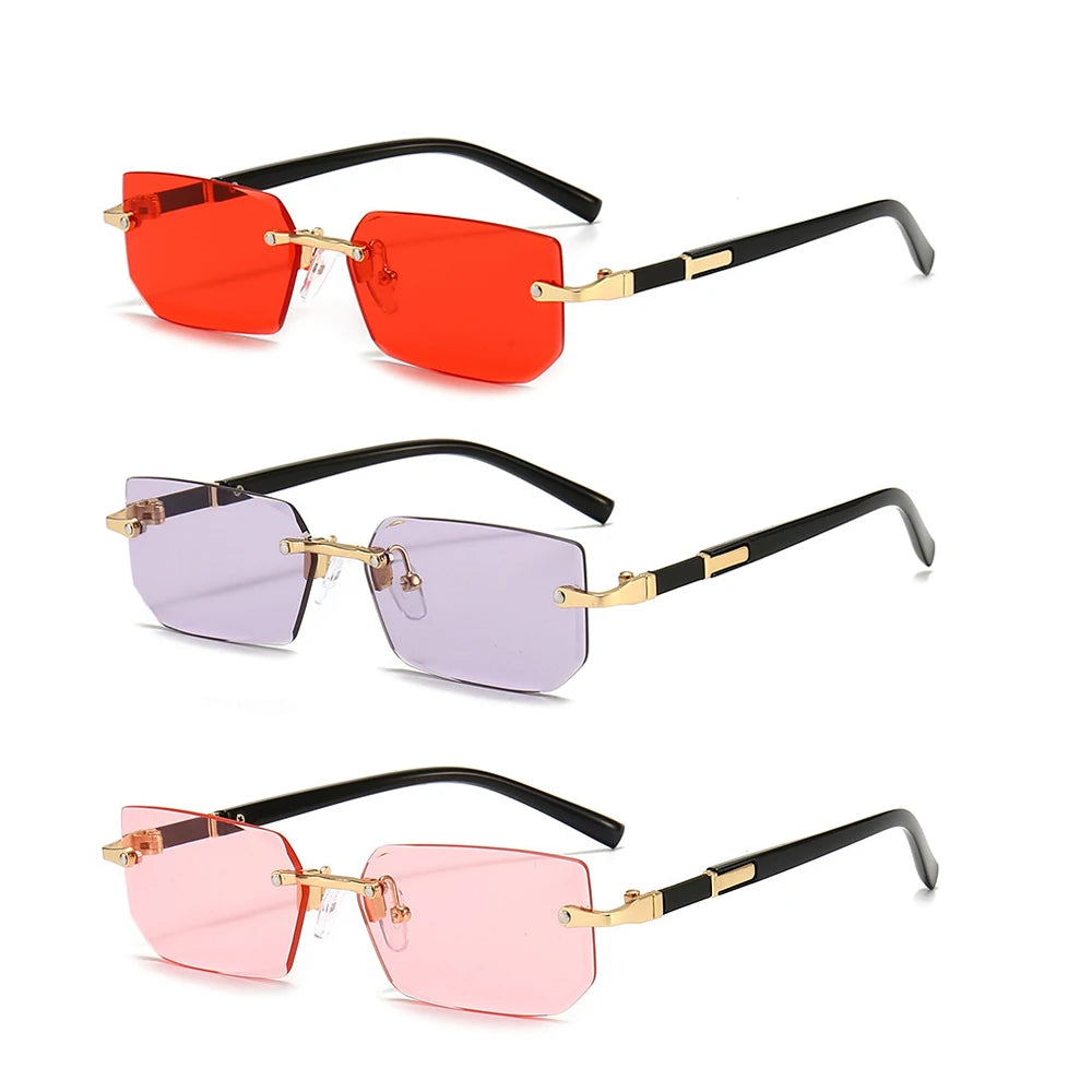 Rimless Rectangle Fashion Sunglasses