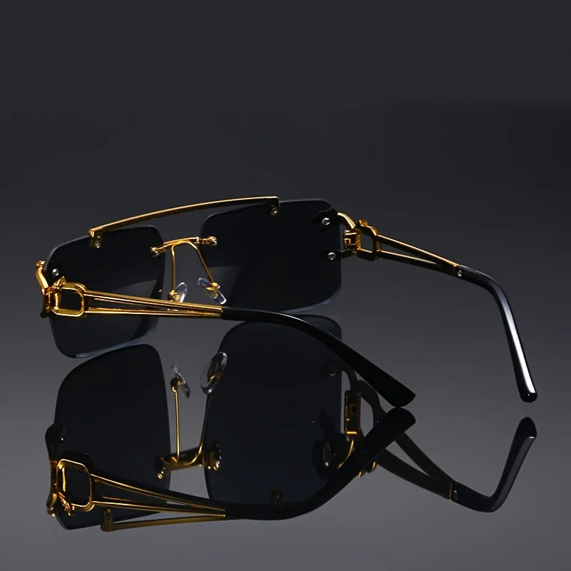 Vintage Golden Frameless Sunglasses
