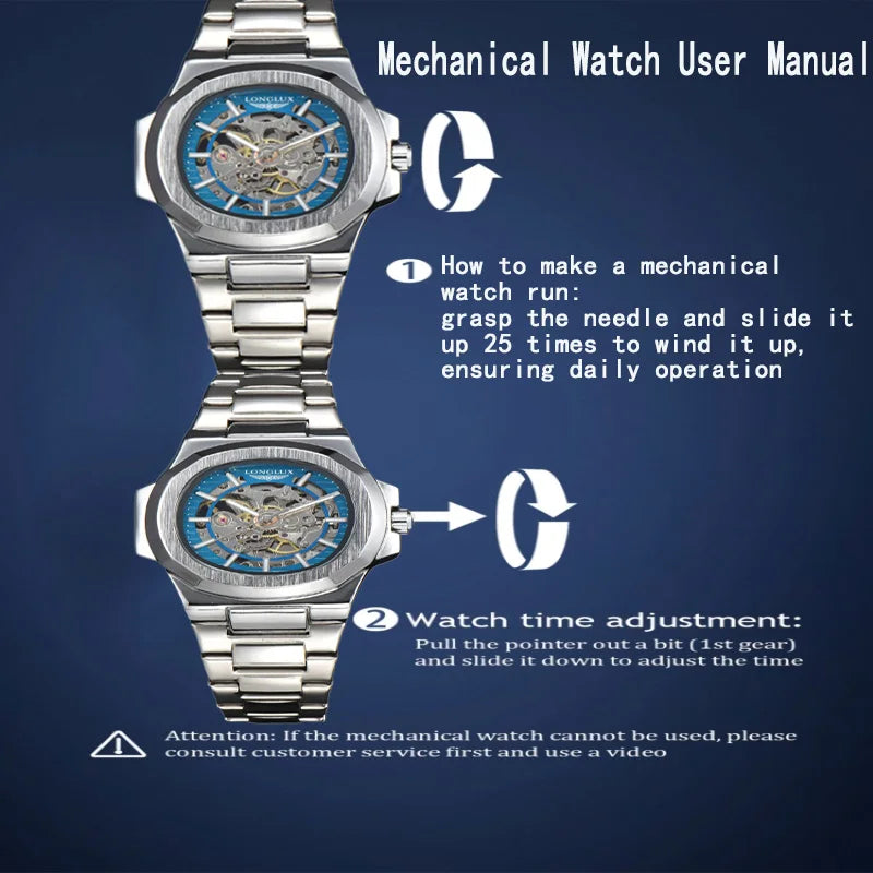 LONGLUX Irregular Skeleton Mechanical Watch