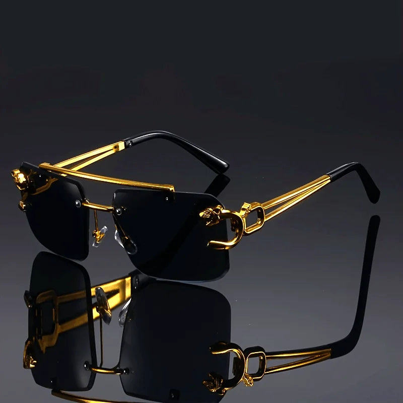 Vintage Golden Frameless Sunglasses