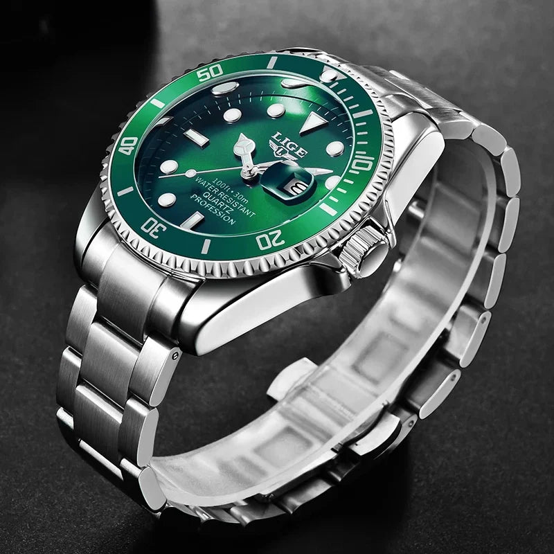 LIGE Luxury Diver Quartz Watch