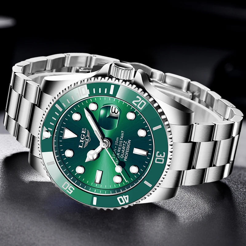LIGE Luxury Diver Quartz Watch