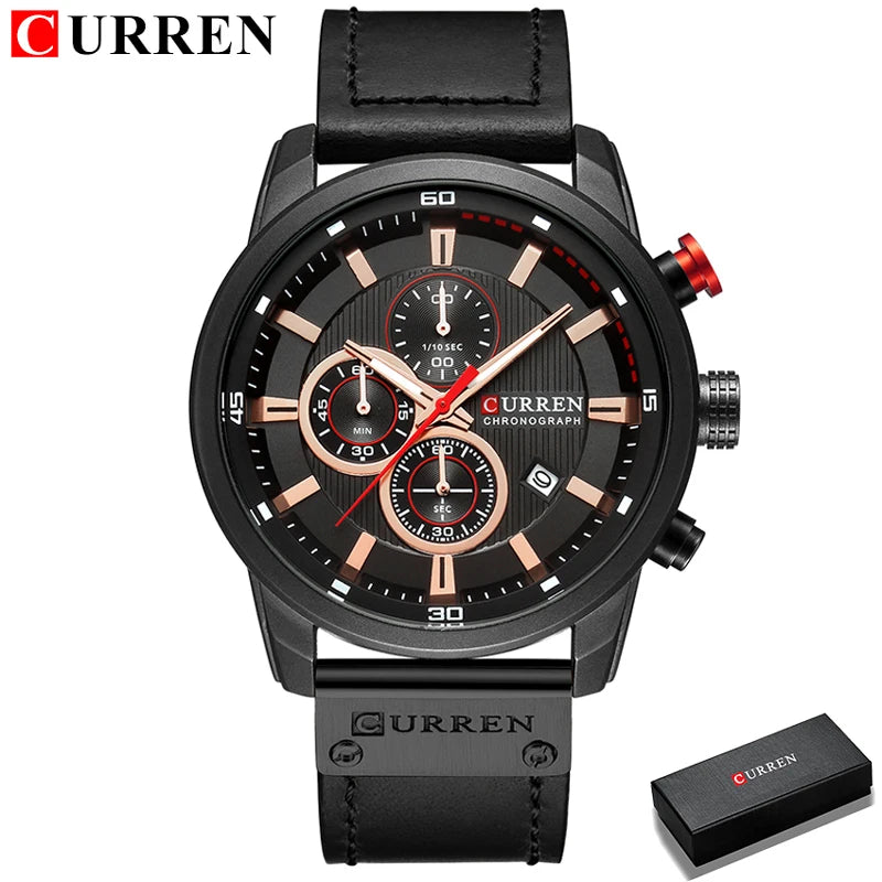CURREN Chronograph Leather Sport Watch