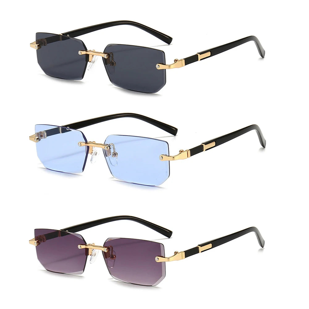 Rimless Rectangle Fashion Sunglasses