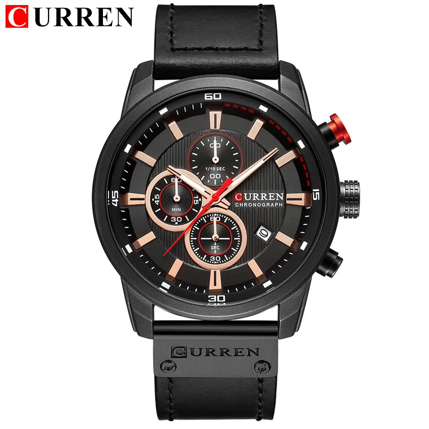 CURREN Chronograph Leather Sport Watch