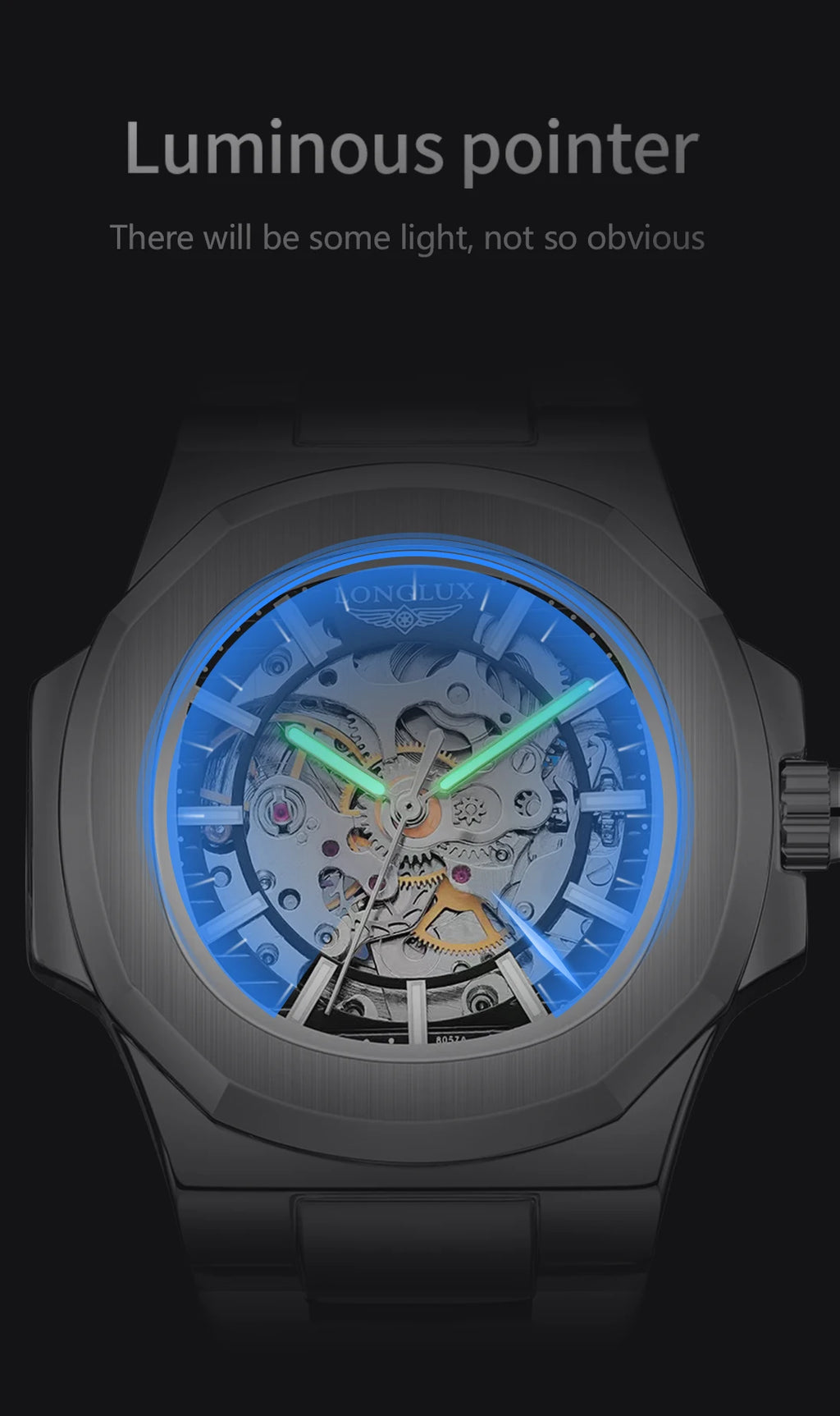 LONGLUX Irregular Skeleton Mechanical Watch