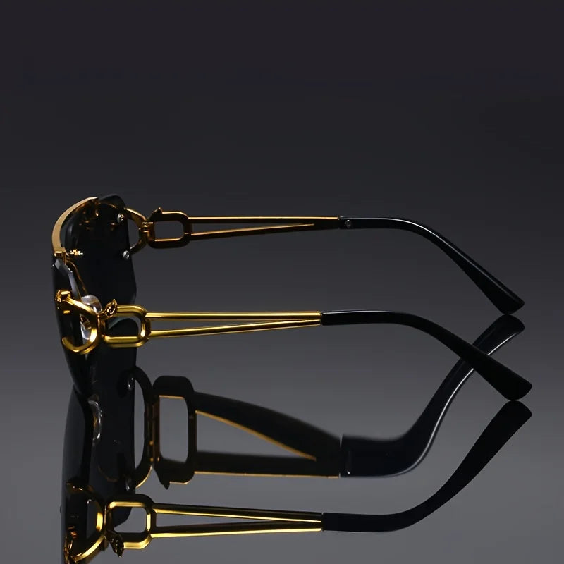 Vintage Golden Frameless Sunglasses