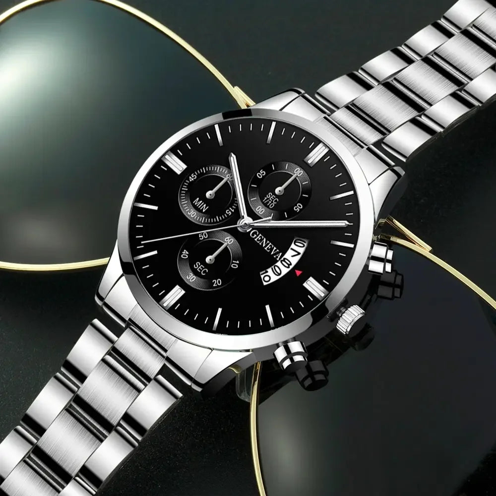 RUNERR Silver Stainless Steel Quartz Watch
