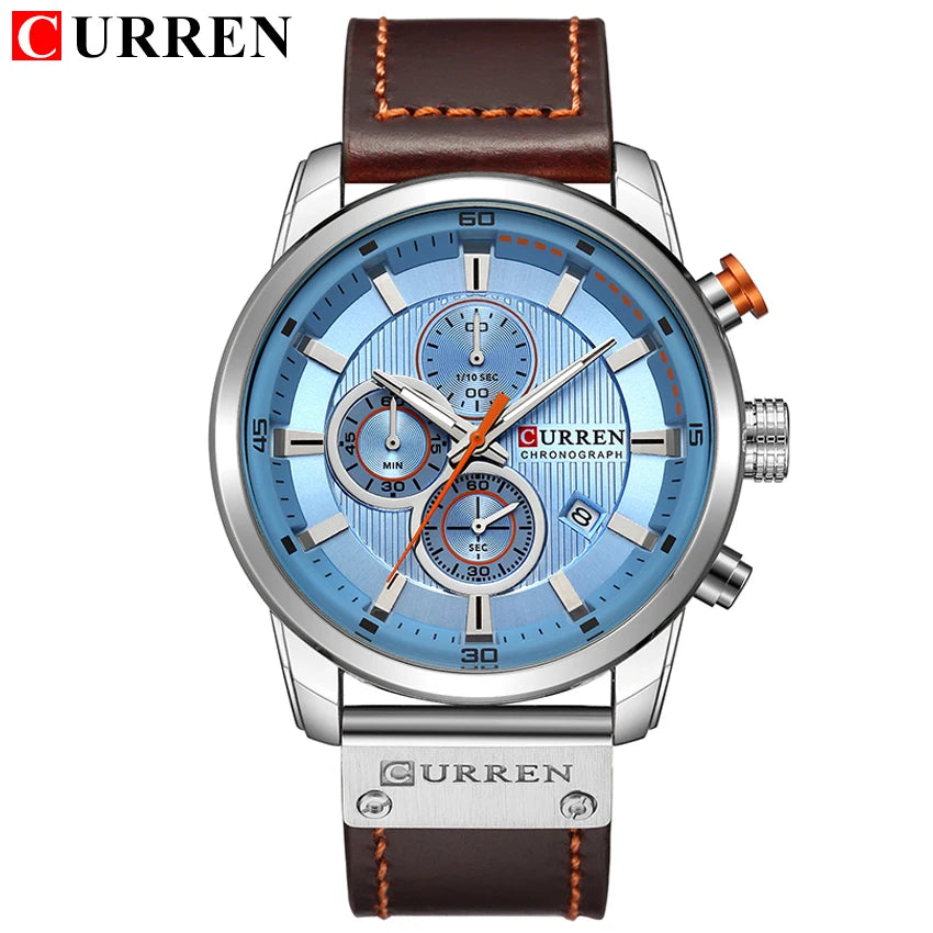 CURREN Chronograph Leather Sport Watch
