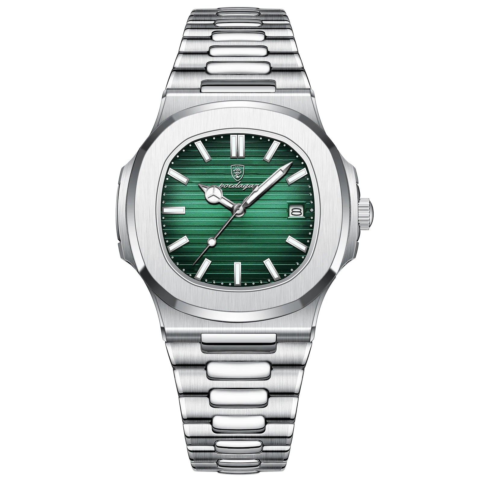 POEDAGAR Square Stainless Steel Watch