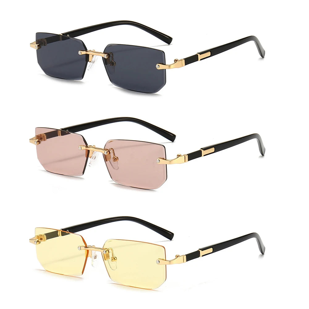 Rimless Rectangle Fashion Sunglasses