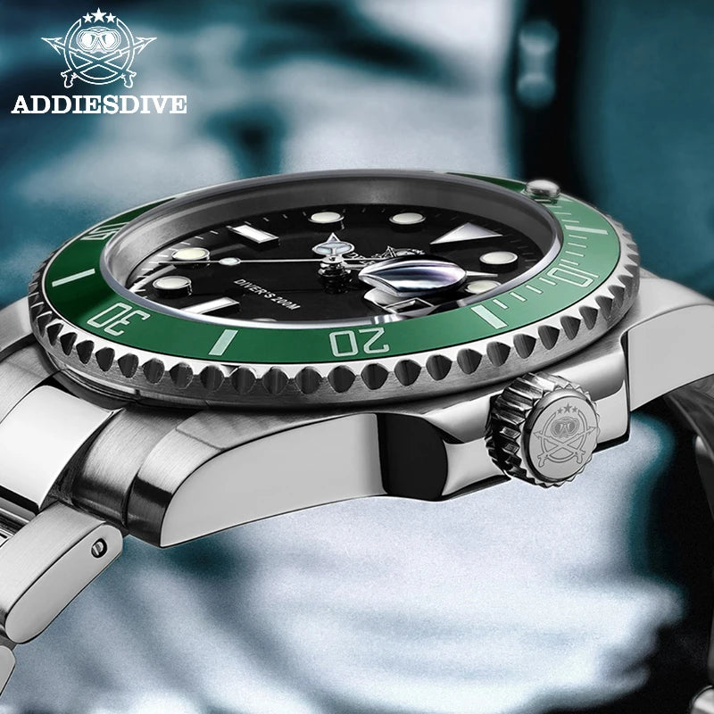ADDIESDIVE Stainless Steel Business Diver Watch