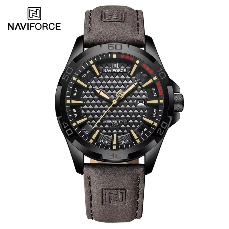 NAVIFORCE Men’s Leather Sport Watch