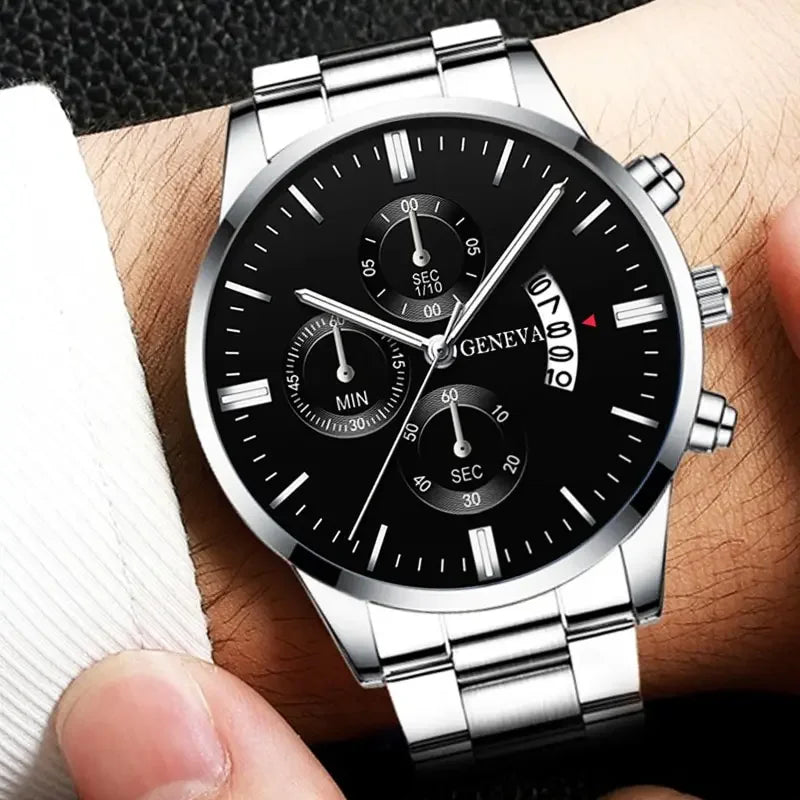 RUNERR Silver Stainless Steel Quartz Watch