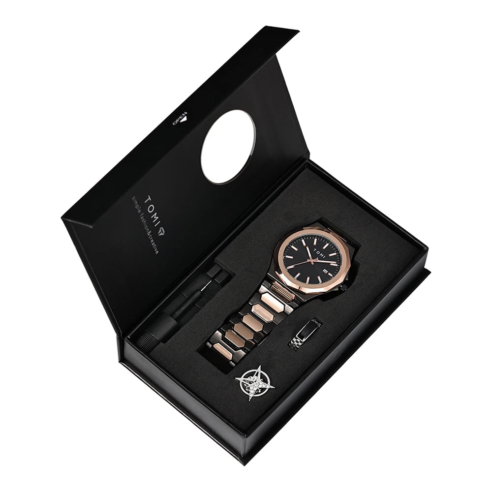 TOMI Rose Gold Business Quartz Watch