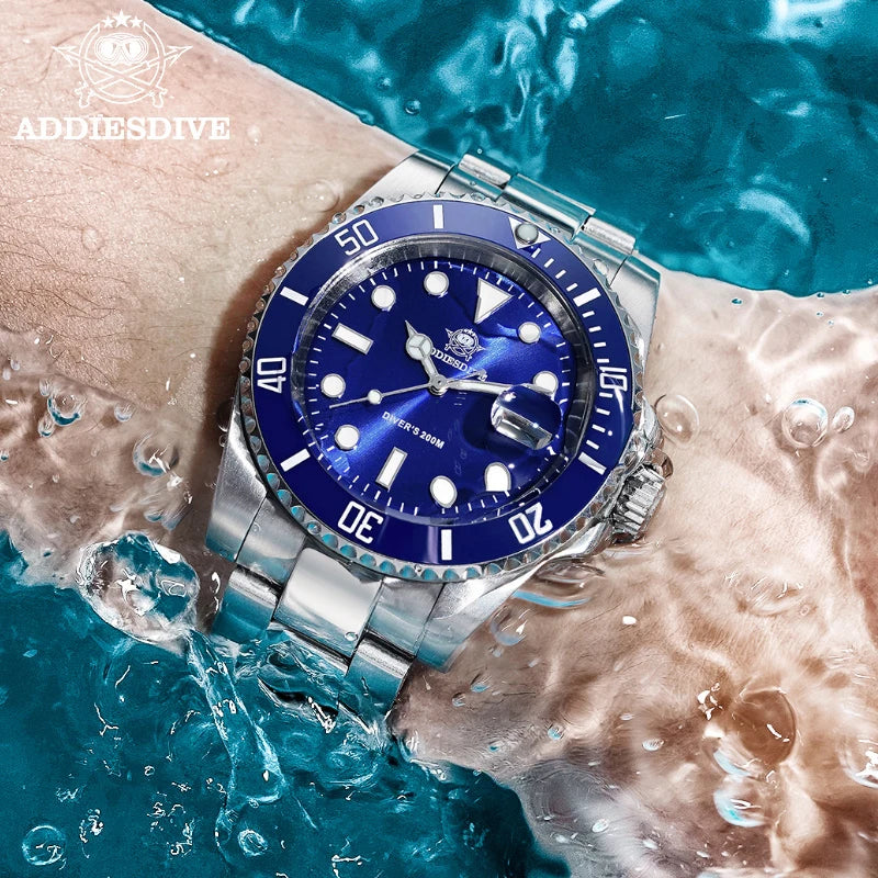 ADDIESDIVE Stainless Steel Business Diver Watch