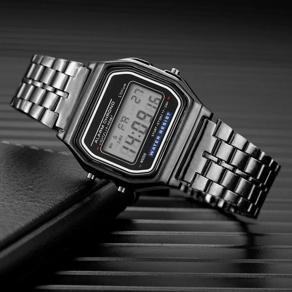 JBAILI Stainless Steel LED Digital Watch