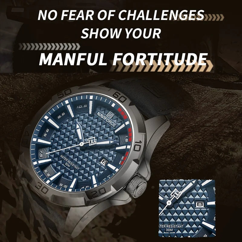 NAVIFORCE Men’s Leather Sport Watch